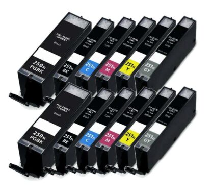 Compatible Canon PGI-250XL & CLI-251XL Ink Cartridge High-Yield 12-Piece Combo Pack