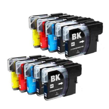 Brother LC61 Compatible Ink Cartridge 10-Pack Combo