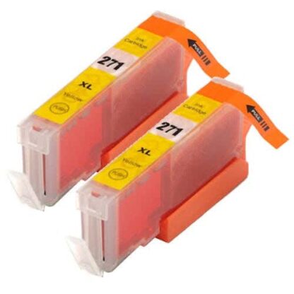 Canon CLI-271XL (0339C001) Compatible Yellow High-Yield Ink Cartridge Twin Pack