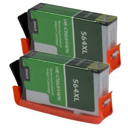 Remanufactured HP 564XL Ink Cartridge Black High-Yield Twin Pack (CN684WN)