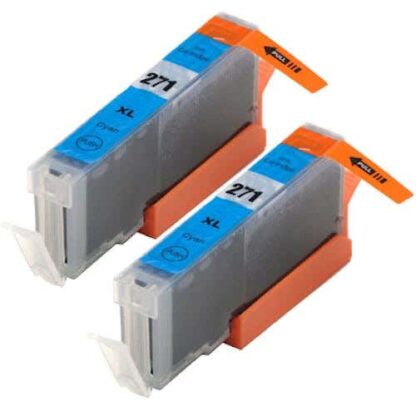 Canon CLI-271XL (0337C001) Compatible Cyan High-Yield Ink Cartridge Twin Pack