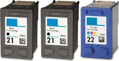 Remanufactured HP 21 & 22 Ink Cartridge 3-Piece Combo Pack