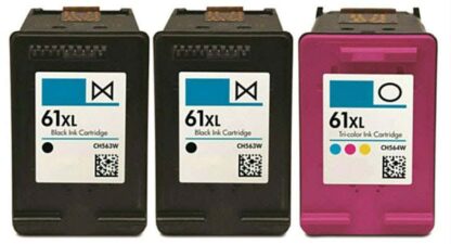 Remanufactured HP 61XL Ink Cartridge High-Yield 3-Piece Combo Pack