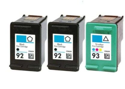 Remanufactured HP 92 & HP 93 Ink Cartridge 3-Piece Combo Pack