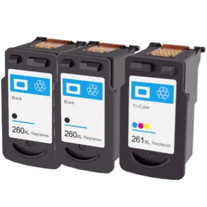 Canon PG-260XL & CL-261XL Remanufactured High Yield Ink Cartridge 3-Piece Combo Pack