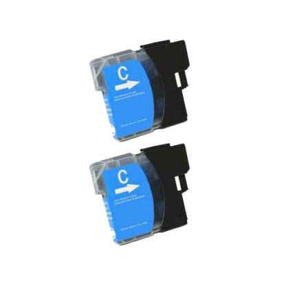 Brother LC61C Compatible Cyan Ink Cartridge Twin Pack