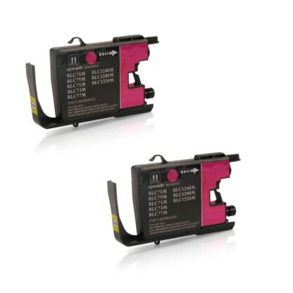 Brother LC75M (Replaces LC71M) Compatible Magenta High-Yield Ink Cartridge Twin Pack