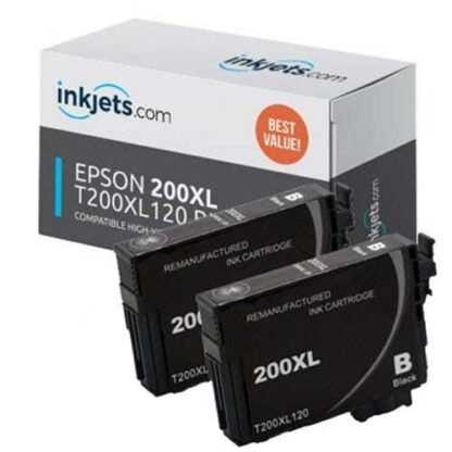 Remanufactured Epson 200 Ink Cartridge Black High-Yield  (T200XL120) Twin Pack