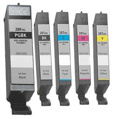 Compatible Canon PGI-280XXL & CLI-281XXL Ink Cartridge 5-Piece Super High-Yield