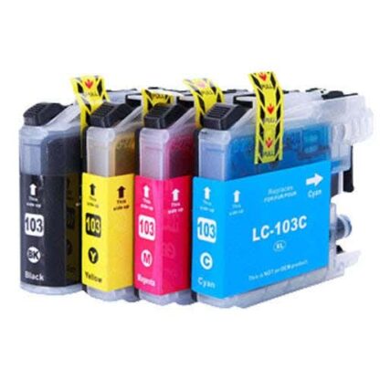 Brother LC103 (Replaces LC101) Compatible High Yield Ink Cartridge 4-Pack