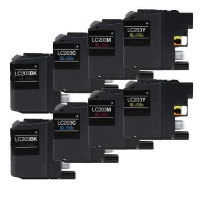 Compatible Brother LC203 Ink Cartridge High-Yield 8-Pack (Replaces LC201)