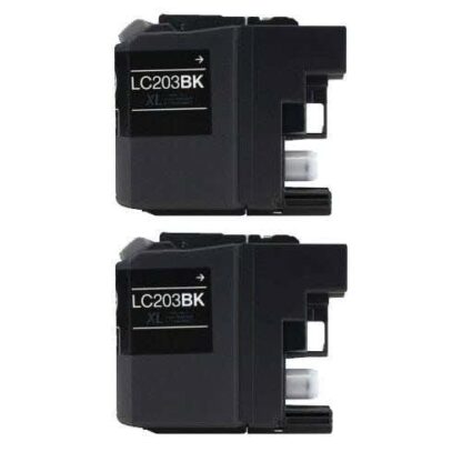 Compatible Brother LC203 Ink Cartridge Black High-Yield Twin Pack (Replaces LC201)