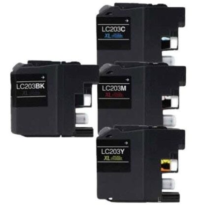 Brother LC203 (Replaces LC201) Compatible High Yield Ink Cartridge 4-Pack