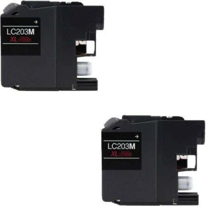 Brother LC203 Ink - Compatible Magenta High-Yield Cartridge Twin Pack (Replaces LC201)