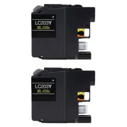 Brother LC203 Ink - Compatible Yellow High-Yield Cartridge Twin Pack (Replaces LC201)