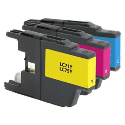 Brother LC75 (Replaces LC71) Color Compatible High Yield Ink Cartridge 3-Pack