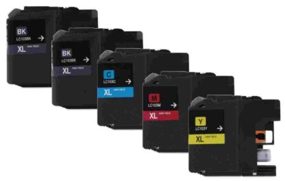 Brother LC103 (Replaces LC101) High-Yield Compatible Ink Cartridge 5-Pack Combo