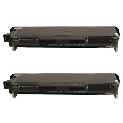 Brother TN360 (Replaces TN330) Black High-Yield Compatible Toner Cartridge Twin Pack