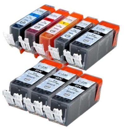 Canon PGI-220 & CLI-221 Compatible High Yield Ink Cartridge 8-Pack