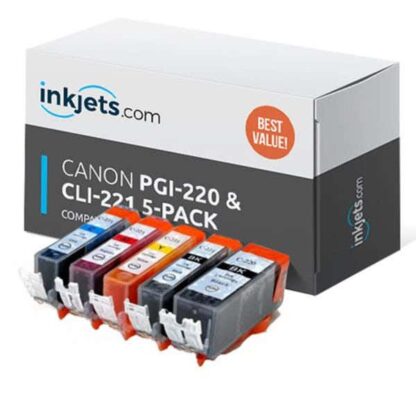 Compatible Canon PGI-220 & CLI-221 Ink Cartridge 5-Piece Combo Pack