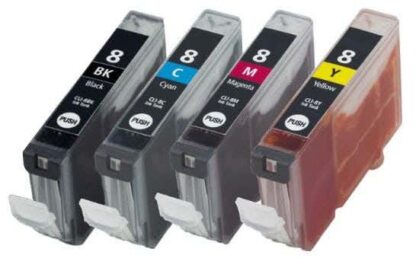 Canon CLI-8 Compatible Ink Cartridge 4-Piece Combo Pack