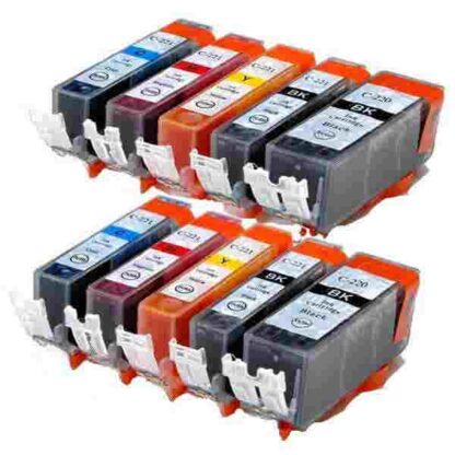 Canon PGI-220 & CLI-221 Compatible Ink Cartridge 10-Pack Combo