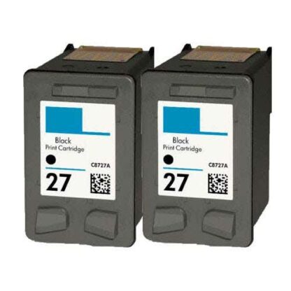 HP 27 Black (C8727AN) Remanufactured Ink Cartridge Twin Pack