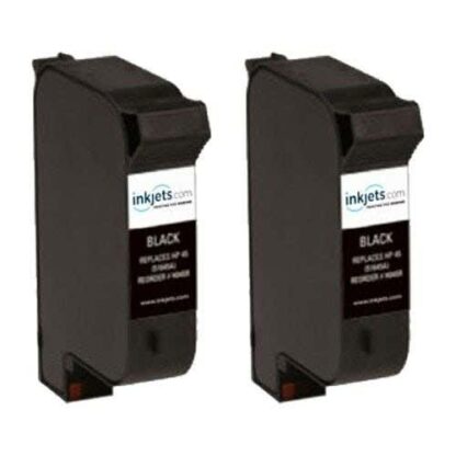 HP 45 Black (51645A) Remanufactured Ink Cartridge Twin Pack