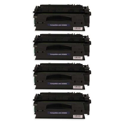 HP 05X (CE505X) Black Compatible High-Yield Toner Cartridge 4-Pack