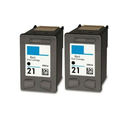 HP 21 Black (C9351AN) Remanufactured Ink Cartridge Twin Pack