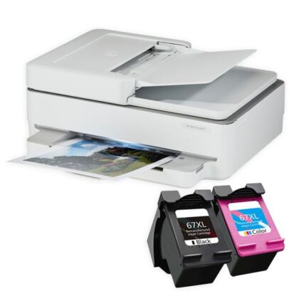 Refurbished HP ENVY Pro 6452 Printer With Remanufactured HP 67XL Black and HP 67XL Tricolor