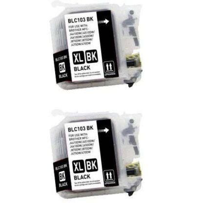 Compatible Brother LC103 / LC101 Ink Cartridge Black High-Yield Twin Pack