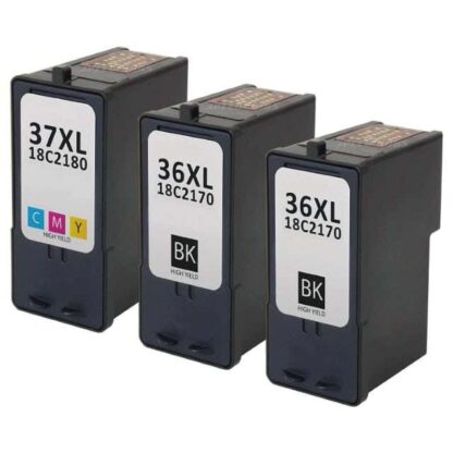 Remanufactured Lexmark 36XL & 37XL Ink Cartridge 3-Pack Combo